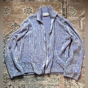 Alfred dunner blue sweater jacket